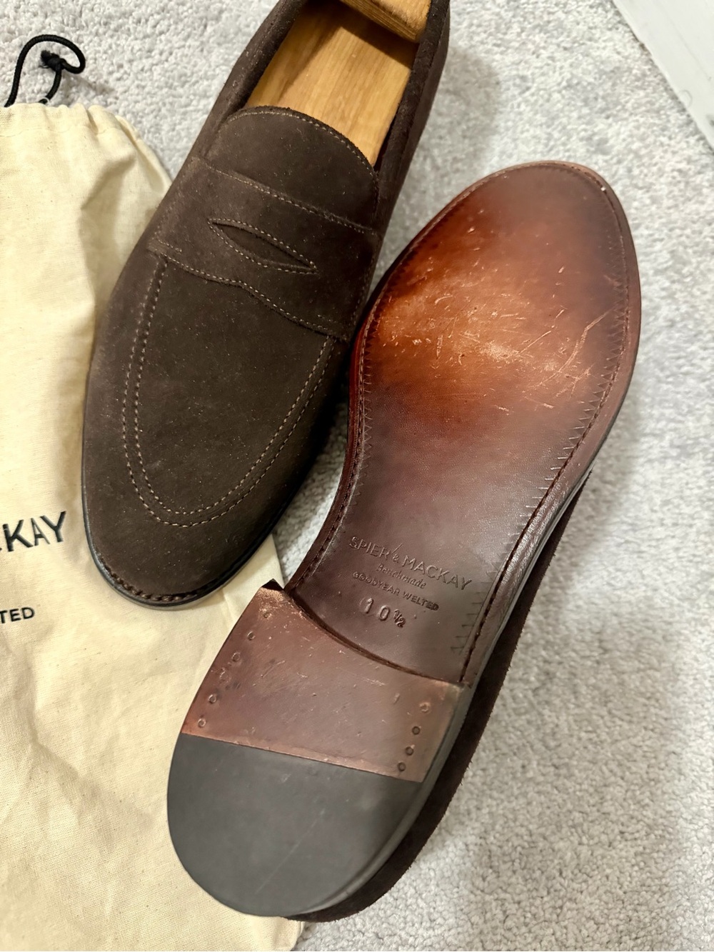 Brown Suede Penny Loafers by Spier&Mackay - Picture 4 of 5